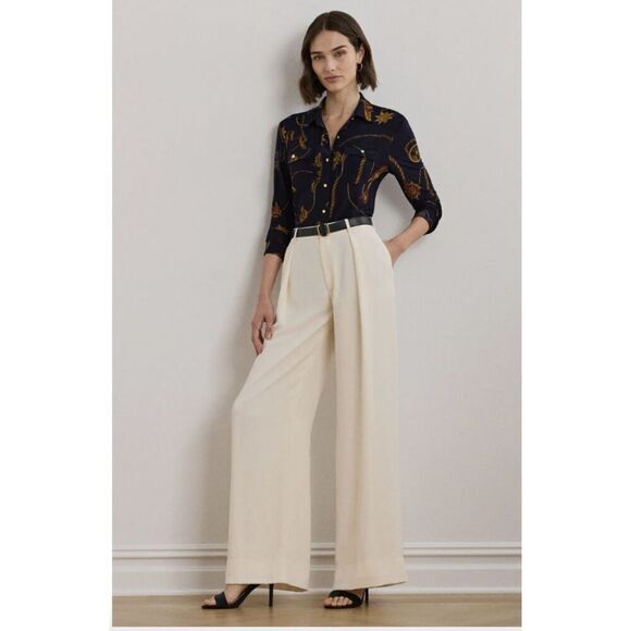 NEW Lauren Ralph Lauren Women's XSmall Medallion Print Button Up Shirt - Picture 2 of 7